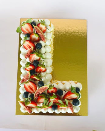 Letter Sponge Cake with Fresh Cream
